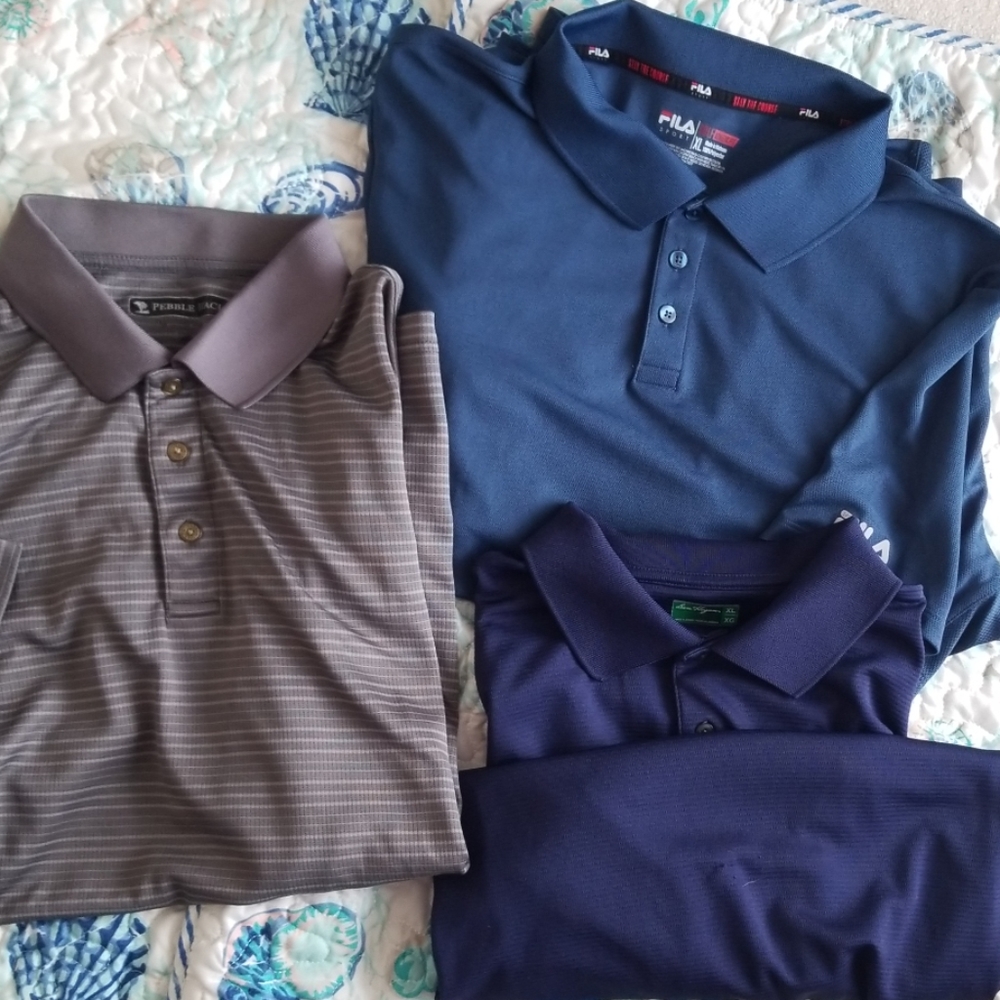 3 mens xl golf shirts
